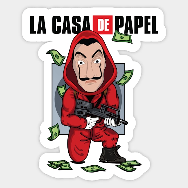 La Casa de Papel Sticker by Moe Tees